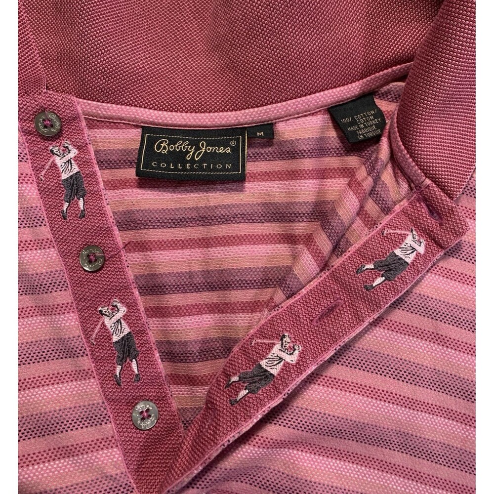 Bobby Jones Collection Embroidered Golfers Big Horn GC Cranberry/Navy/Blue Polo